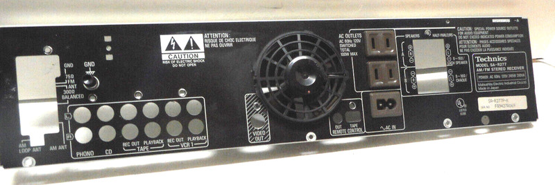 TECHNICS AM/FM STEREO RECEIVER SA-R277 – REAR METAL BACK PLATE – PARTING OUT