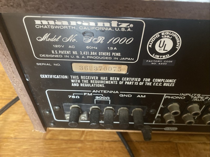 Marantz SR-1000 Stereo Receiver for Parts or Repair. gallery