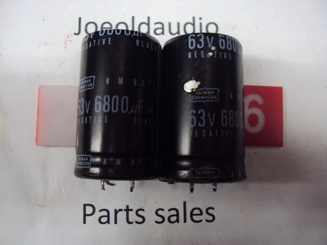 Marantz SR-3300 Capacitors 63V 6800UF. 1 Pair. Tested. Parting Out SR-3300.