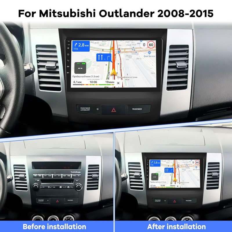 Ekat 2G64G Car Radio For Mitsubishi Outlander 2008-2015 9 Inch Android Touch gallery