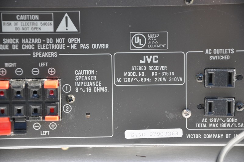 Vintage JVC RX-315TN FM/AM Digital Synthesizer Stereo Receiver No Remote RX-315 gallery