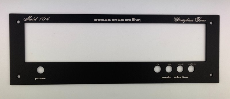 New! Marantz 104 Tuner Front Panel Faceplate (Face Plate) Black