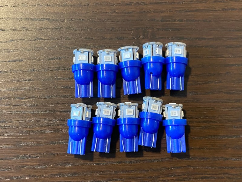 10 New Royal Blue 8V Wedge Lamp LED Light Bulbs for Pioneer Project/One Receiver