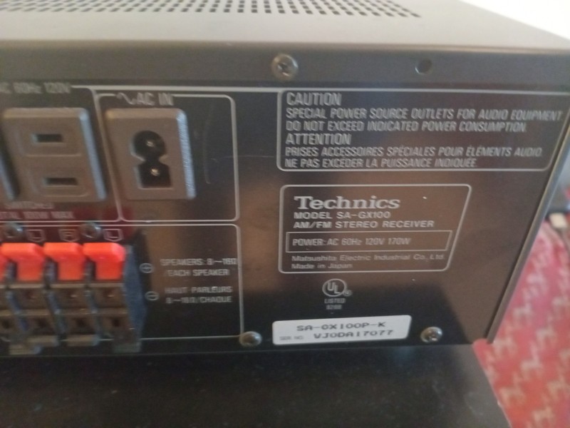 Technics SA-GX100 AM-FM Stereo Receiver Working! No Remote Or Power Cord gallery