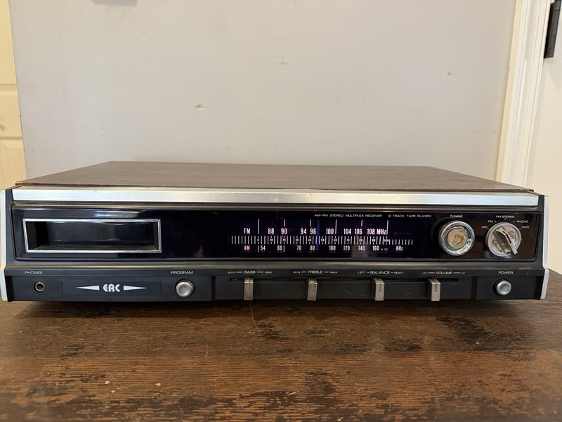 💙Vtg 1970s LLOYD's AM-FM Stereo Multiplex Receiver 8 Track Player- 8340-TESTED