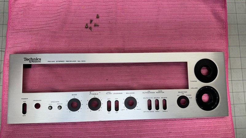 Original OEM Technics SA-300 Receiver Front Aluminum Panel Only W/ Screws 🔥