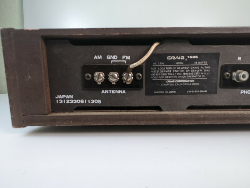 Vintage Craig 1505 AM/FM Stereo Tuner TESTED Nice Collors gallery