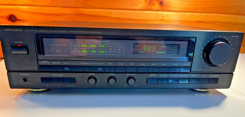 Vintage 1980s 80s Optimus STA-2170 Synthesized 100W Stereo Receiver PHONO TESTED