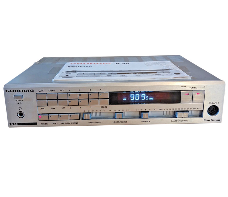 Grundig R30 Stereo Receiver With Manual Silver Used Vintage HiFi Classic