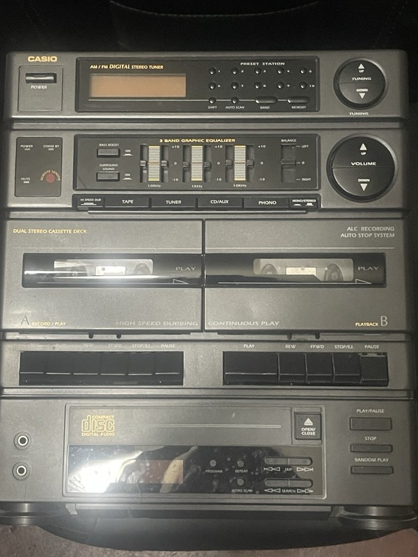 VINTAGE CASIO STEREO SYSTEM CD CASSETTE AM/FM DUAL DECK RETRO 🔥 RARE FIND! gallery
