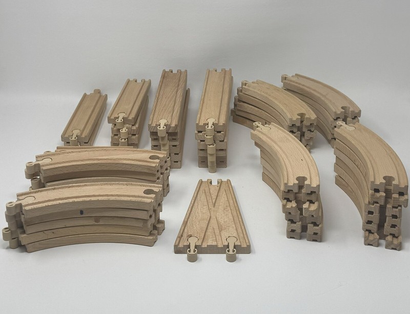 Wooden Train Track Lot Ikea 53 pieces Brio Thomas Compatible