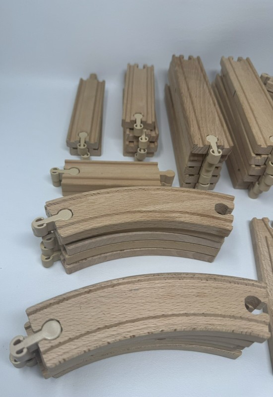 Wooden Train Track Lot Ikea 53 pieces Brio Thomas Compatible gallery