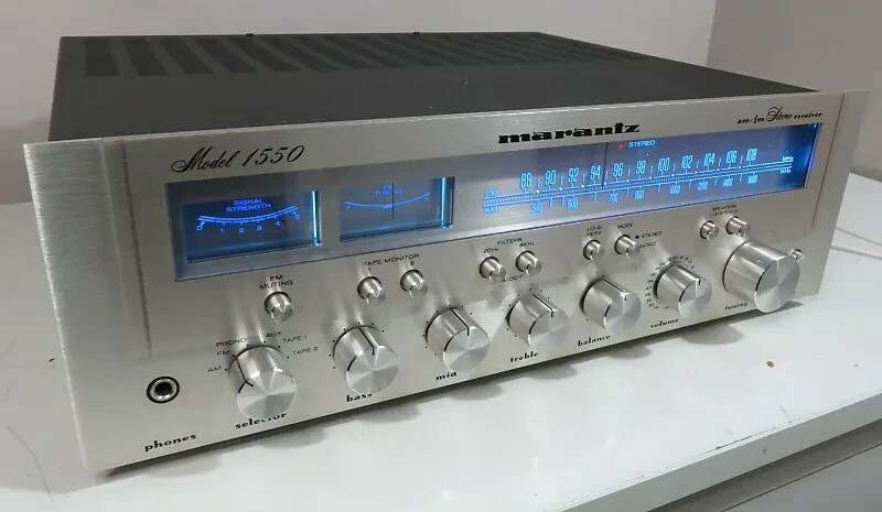 Marantz 1550 replacement power amp front meters LED lamps bulbs lights kit BLUE gallery