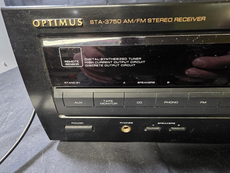 Optimus STA-3750 AM/FM Stereo Receiver Tuner 50W x2 Black Model STA-3750
