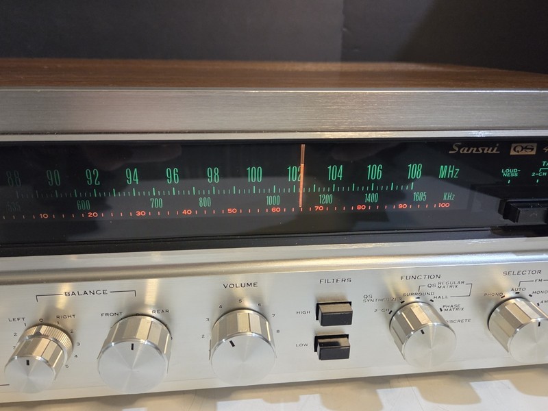 Tested Sansui QRX-3000 Quad Receiver 15W/Ch Silver Face Wood Case Warm Sound gallery