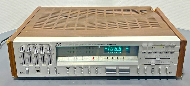 JVC R-S77 Digital Synthesizer Stereo Receiver *Cut Power Cord* Power Tested
