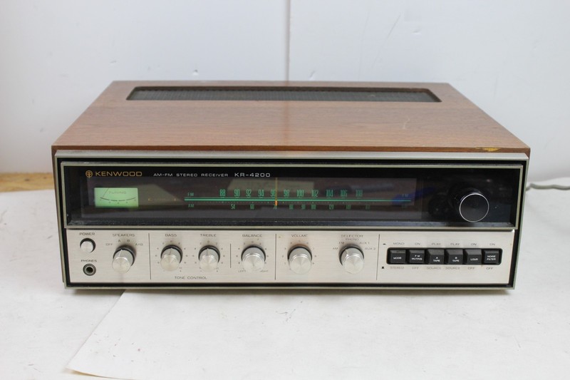 Vintage Kenwood KR-4200 19W AM/FM Stereo Receiver, Radio TESTED WORKING wood gra