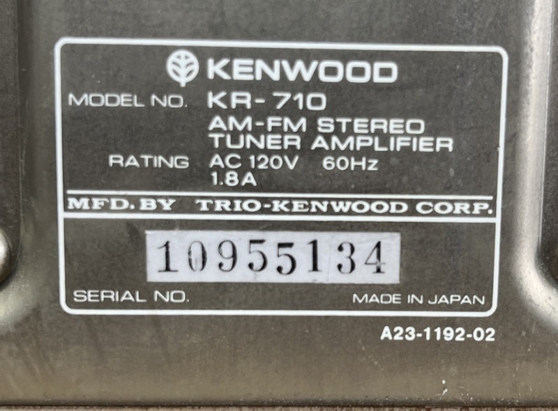 VINTAGE Kenwood KR-710 AM/FM Stereo Receiver Tuner Amplifier FULLY TESTED gallery
