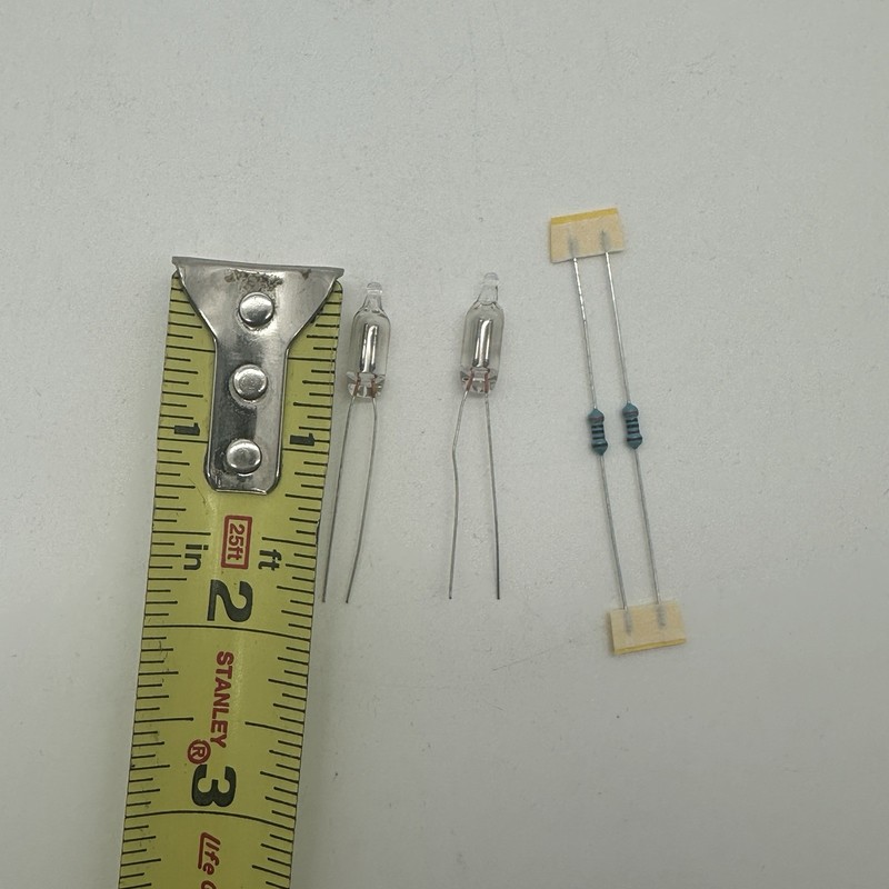 2 Neon Lamp 65-120VAC 1.90 mA, 18 mm Length And Resistors Clock Radio Light Kit gallery