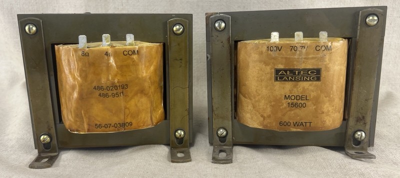 Pair of Vintage Altec Lansing 600-Watt Amplifiers Transformers Model #15600