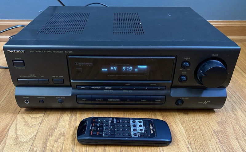 Vintage Technics SA-G76 5 Channel AV Control Stereo Receiver Remote Tested