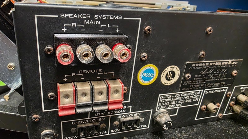 Marantz 2245, 2270, 4140, 4270, 4300, 4400 Speaker Terminal Conversion Kit gallery