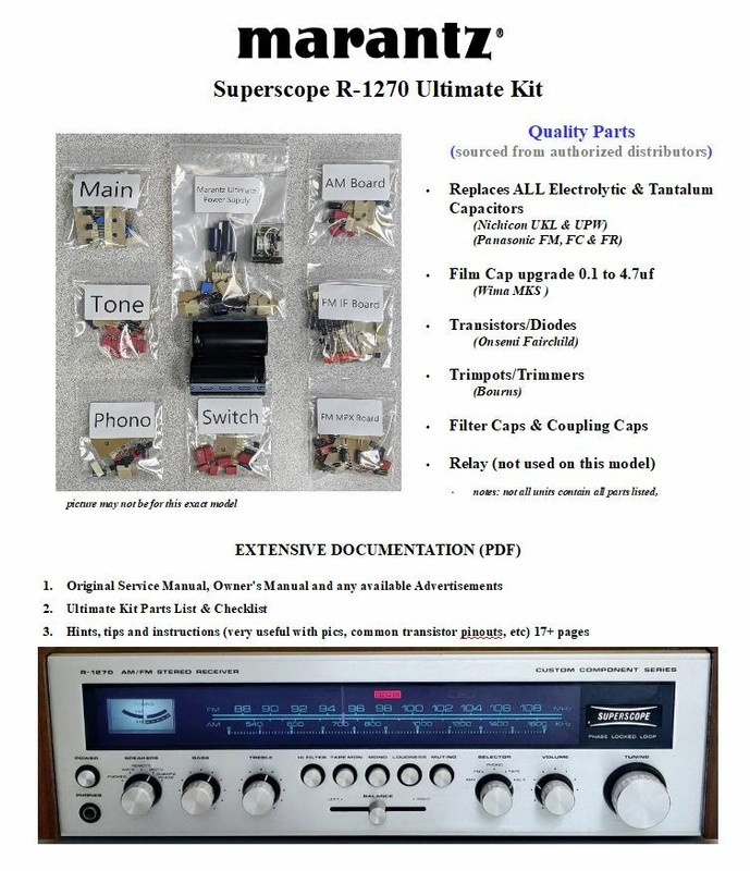 Marantz R-1270 Superscope Ultimate Upgrade Kit Genuine Parts Restoration