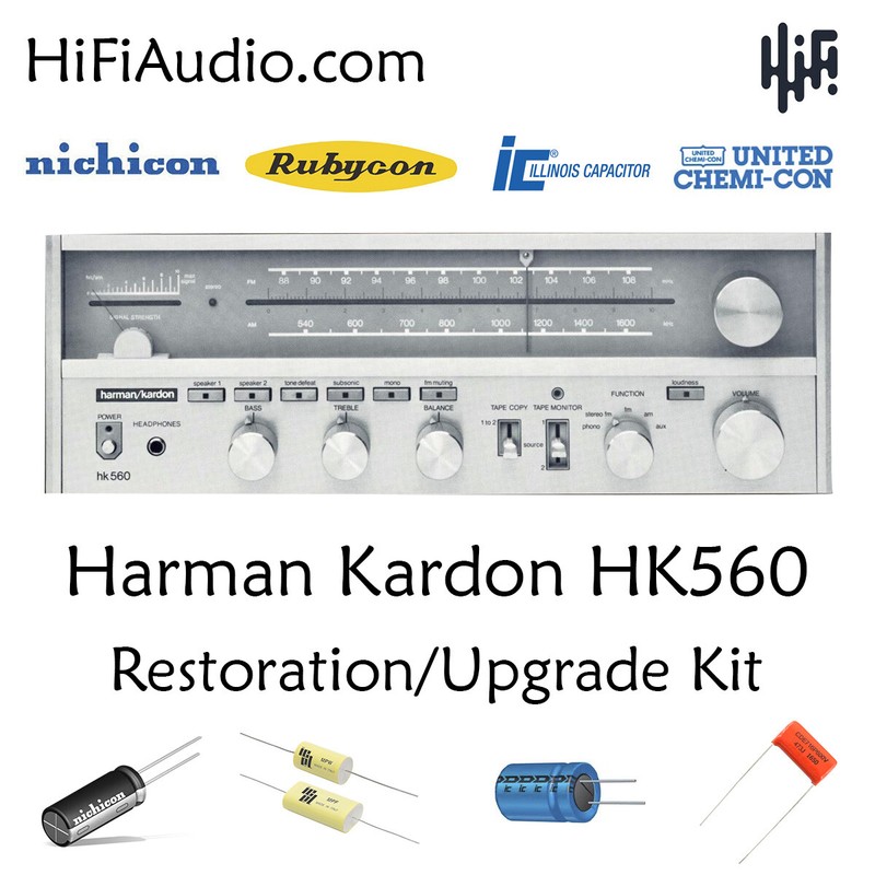 Harman Kardon HK560 receiver restoration kit upgrade recap rebuild capacitor