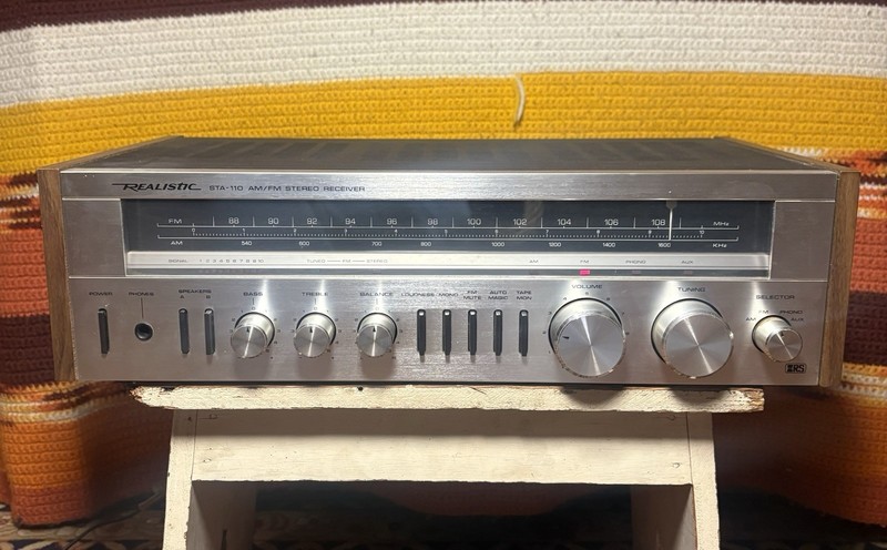 Realistic Sta-110 Vintage Stereo Receiver Tested Working Tuner Radio Tandy