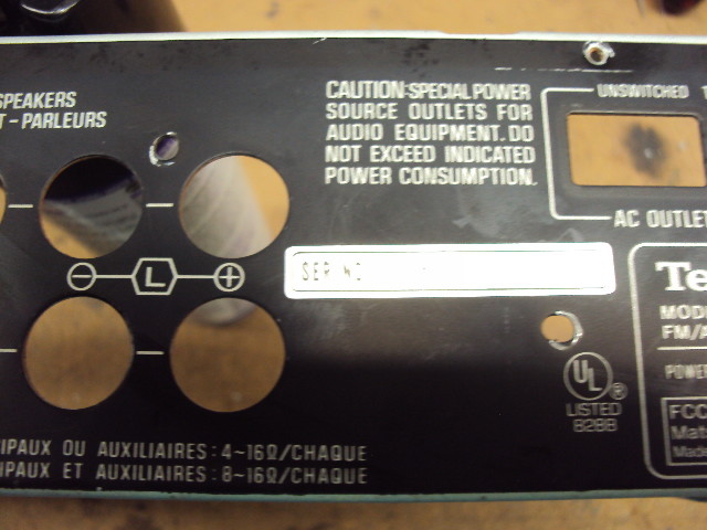 Technics SA-103 Metal Back Plate & Bottom Plate. Parting Out SA-103 gallery