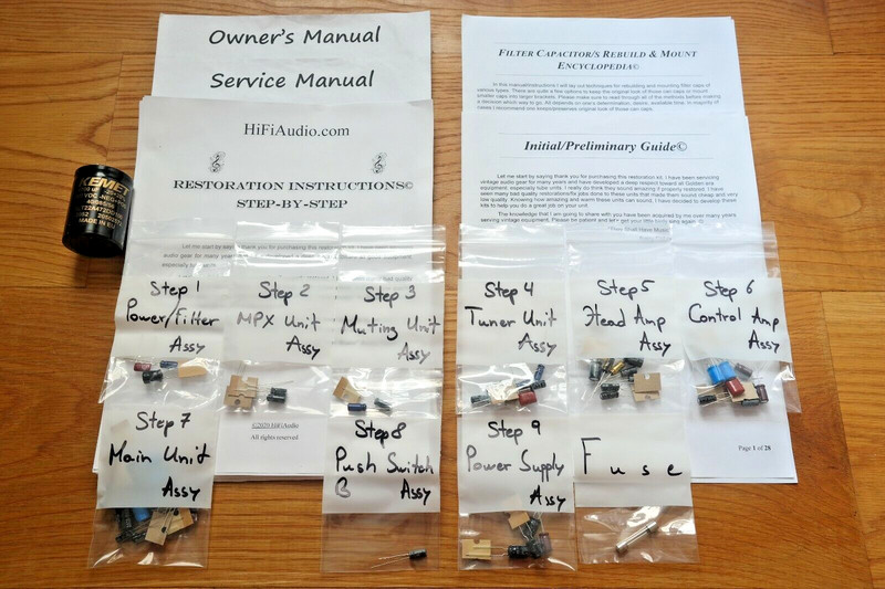 Pioneer SX-770 FULL rebuild restoration recap service kit fix repair capacitor gallery