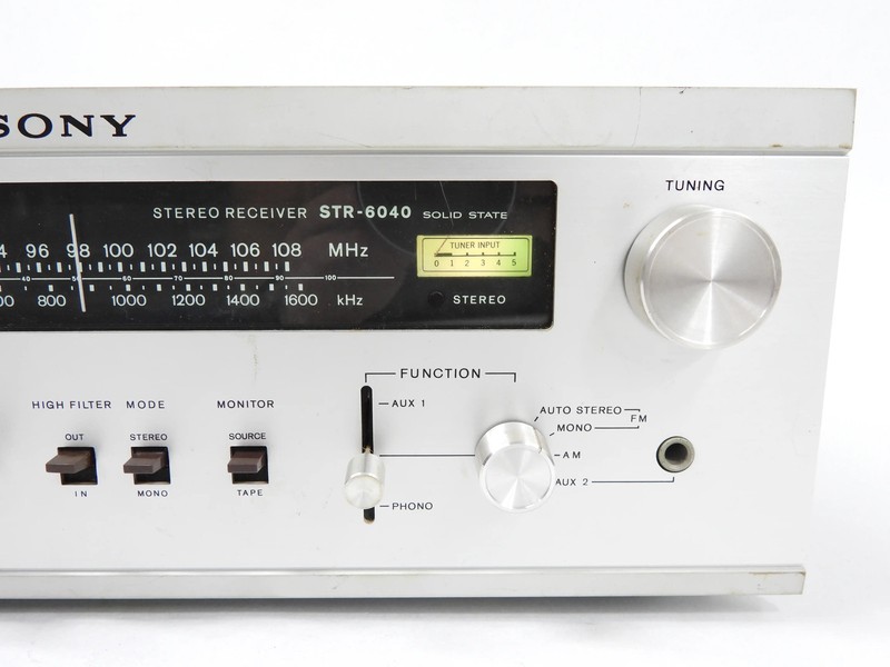 Sony STR-6040 Vintage Silver Face Stereo Receiver (works well, needs lamps) gallery