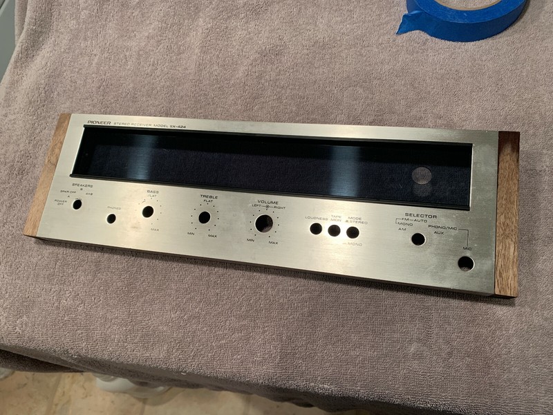 Pioneer SX-424 Vintage Stereo Receiver Parting Out Faceplate + wood End Pieces