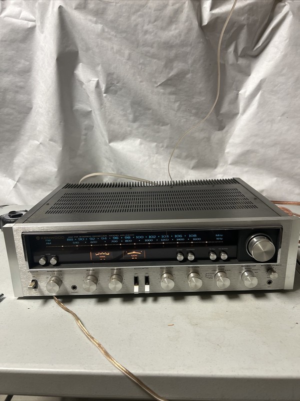 Kenwood KR-6600 Stereo Receiver Vintage Silver Face Blue Dial