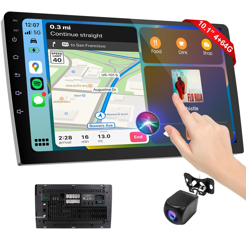 Haudio Wireless Double Din Car Stereo Apple Carplay/Android Autocarplay Screen