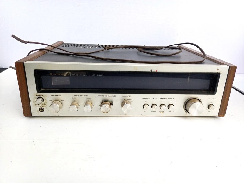*MISSING POWER CORD* KENWOOD KR-3400 AM FM STEREO RECEIVER TUNER AMPLIFIER 95W ^
